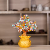 Max Mini Crystal Money Tree Bonsai Style Feng Shui Bring Wealth Luck Multi-Color