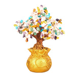 Max Mini Crystal Money Tree Bonsai Style Feng Shui Bring Wealth Luck Multi-Color