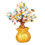 Max Mini Crystal Money Tree Bonsai Style Feng Shui Bring Wealth Luck Multi-Color