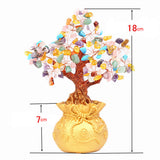 Max Mini Crystal Money Tree Bonsai Style Feng Shui Bring Wealth Luck Multi-Color