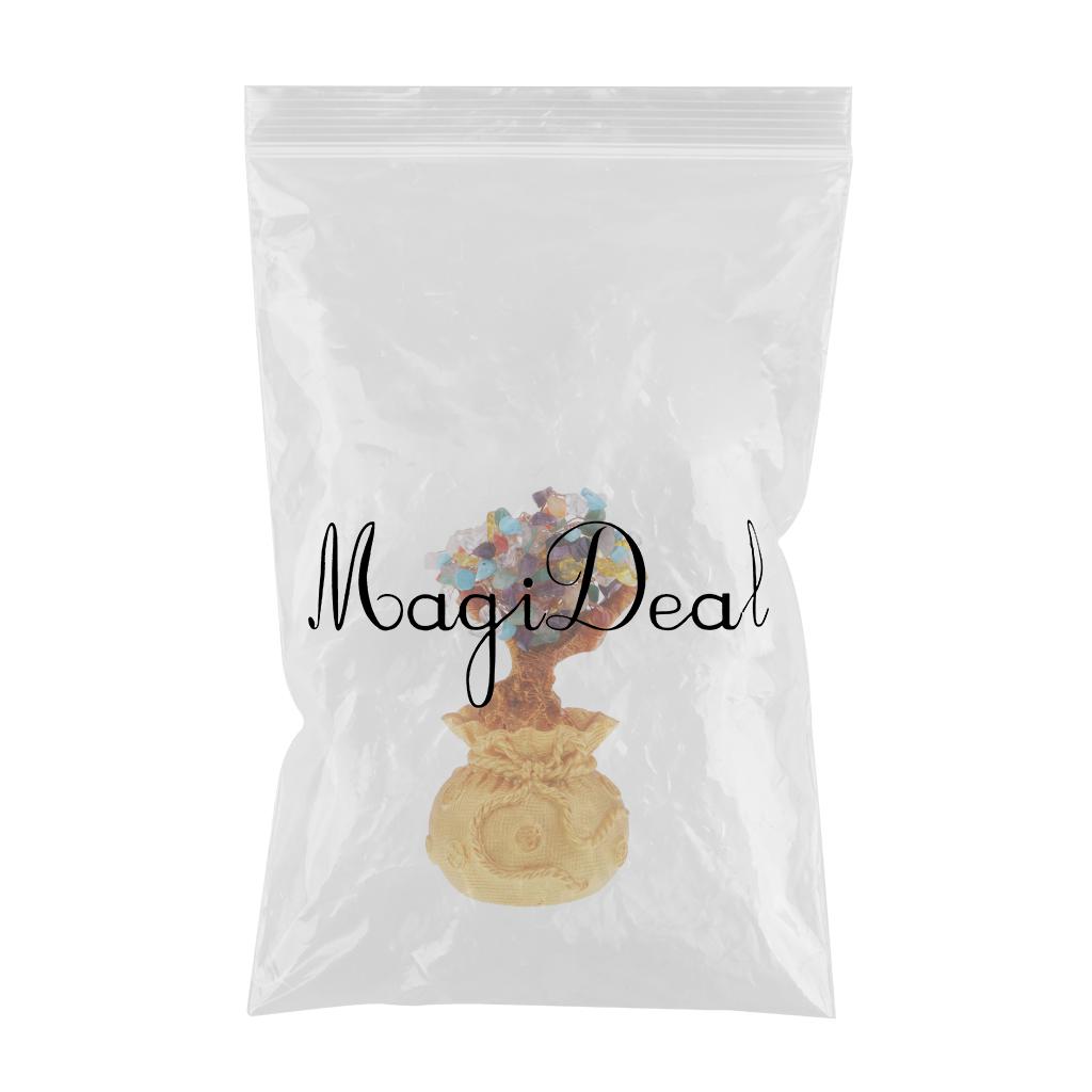 Max Mini Crystal Money Tree Bonsai Style Feng Shui Bring Wealth Luck Multi-Color