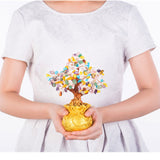 Max Mini Crystal Money Tree Bonsai Style Feng Shui Bring Wealth Luck Multi-Color