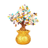 Max Mini Crystal Money Tree Bonsai Style Feng Shui Bring Wealth Luck Multi-Color