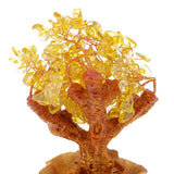 Max Mini Crystal Money Tree Bonsai Style Feng Shui Bring Wealth Luck Yellow