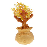 Max Mini Crystal Money Tree Bonsai Style Feng Shui Bring Wealth Luck Yellow