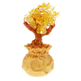 Max Mini Crystal Money Tree Bonsai Style Feng Shui Bring Wealth Luck Yellow