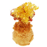 Max Mini Crystal Money Tree Bonsai Style Feng Shui Bring Wealth Luck Yellow