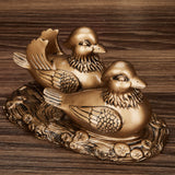 Max Feng Shui Mandarin Ducks for Love and Romance Figurine Statue Decor Copper