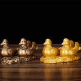 Max Feng Shui Mandarin Ducks for Love and Romance Figurine Statue Decor Copper