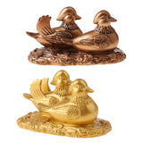 Max Feng Shui Mandarin Ducks for Love and Romance Figurine Statue Decor Copper