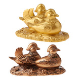 Max Feng Shui Mandarin Ducks for Love and Romance Figurine Statue Decor Copper
