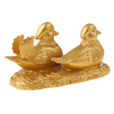 Max Feng Shui Mandarin Ducks for Love and Romance Figurine Statue Decor Gold