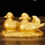 Max Feng Shui Mandarin Ducks for Love and Romance Figurine Statue Decor Gold