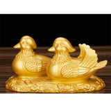Max Feng Shui Mandarin Ducks for Love and Romance Figurine Statue Decor Gold