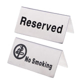Max 100x 50mm Stainless Steel "No-smoking Signs /Reserved" Table Signs #1