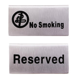 Max 100x 50mm Stainless Steel "No-smoking Signs /Reserved" Table Signs #1