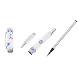 Max Ceramics Rollpoint Pen Chinese Elements Business Pen Tool Gift  Blue flowwer