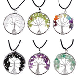 Max Tree Of Life Pendant Necklace Crystal Stone Necklace Women Gift Black