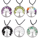 Max Tree Of Life Pendant Necklace Crystal Stone Necklace Women Gift Black