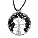 Max Tree Of Life Pendant Necklace Crystal Stone Necklace Women Gift Black