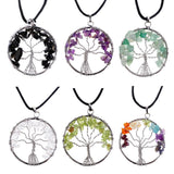 Max Tree Of Life Pendant Necklace Crystal Stone Necklace Women Gift Black