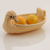 Max Imitation Rattan Plastic Bread Basket Weaving Storage Duck Type Food Basket