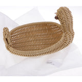 Max Imitation Rattan Plastic Bread Basket Weaving Storage Duck Type Food Basket