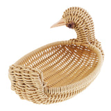 Max Imitation Rattan Plastic Bread Basket Weaving Storage Duck Type Food Basket