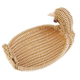 Max Imitation Rattan Plastic Bread Basket Weaving Storage Duck Type Food Basket