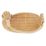 Max Imitation Rattan Plastic Bread Basket Weaving Storage Duck Type Food Basket