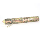 Max Tibetan Red brass Antiqued Incense box Metal Eight Auspicious Case 10.6inch