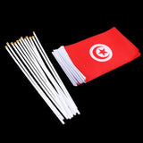 Maxbell 12PCS Flag Flags Banner Hand Waving Flag National Pride Flag Tunisia