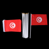 Maxbell 12PCS Flag Flags Banner Hand Waving Flag National Pride Flag Tunisia