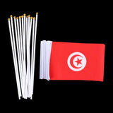 Maxbell 12PCS Flag Flags Banner Hand Waving Flag National Pride Flag Tunisia