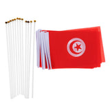 Maxbell 12PCS Flag Flags Banner Hand Waving Flag National Pride Flag Tunisia