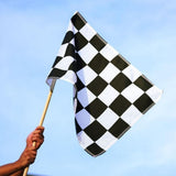 Maxbell Black and White Rectangle Lattice Racing Flag Motorsport Starting End Banner