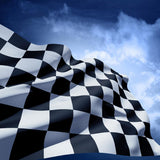 Maxbell Black and White Rectangle Lattice Racing Flag Motorsport Starting End Banner