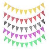 Maxbell Colorful Paper Flag Banners Flag Decoration String Pennant Banner Black