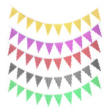Maxbell Colorful Paper Flag Banners Flag Decoration String Pennant Banner Black