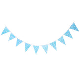 Max Paper Wave Point String Pennant Banner Birthday Party Decor Sky Blue