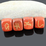 Max Natural Crystal Stone Engraved 4 Angel Symbols Palm Stone #2