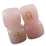 Max Natural Crystal Stone Engraved 4 Angel Symbols Palm Stone #5