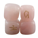 Max Natural Crystal Stone Engraved 4 Angel Symbols Palm Stone #5