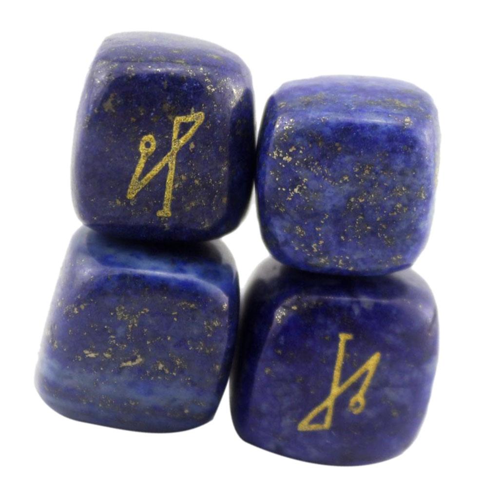 Max Natural Crystal Stone Engraved 4 Angel Symbols Palm Stone #6