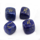 Max Natural Crystal Stone Engraved 4 Angel Symbols Palm Stone #6