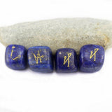 Max Natural Crystal Stone Engraved 4 Angel Symbols Palm Stone #6