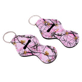 Max Handy Lip Balm Holder Key Chain Chapstick Holder Decoration Pink Flower