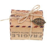 Max Vintage Candy Box Travel Theme Air Mail Gift Boxes with Compass and Rope