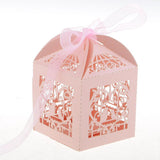 Max Hollow Bird Love Heart Candy Boxes Sweets Wedding Gifts Boxes with Ribbon C