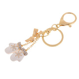 Max Alloy Cartoon Animal Keychain Bag Car Key Chains Gold-White Glove